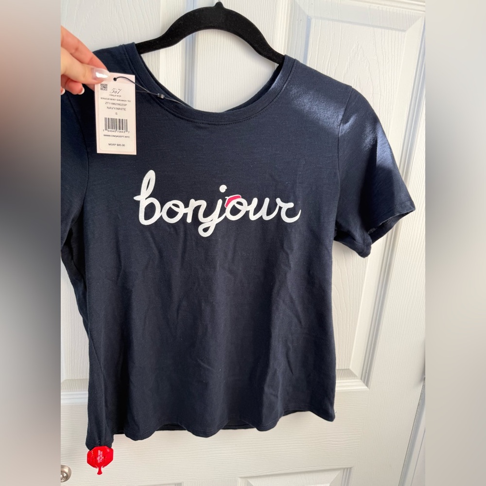 New! Cinq à Sept bonjour t shirt